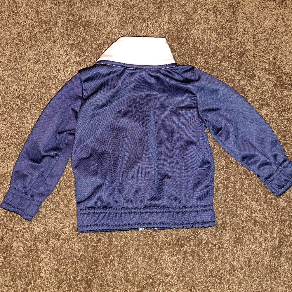Puma Baby Girls' Tricot Track Jacket in Navy blue and Pale pink. - Picture 3 of 5